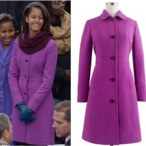 JCrew Classic Lady Day Wool Coat in purple size 2P
